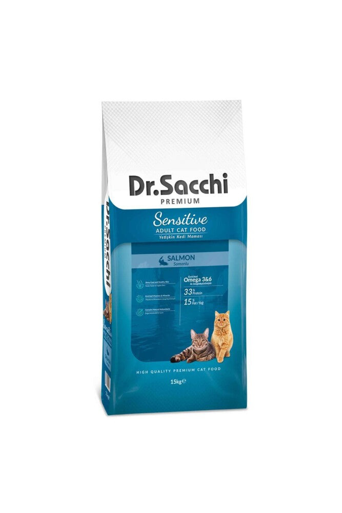 Dr. Sacchi Premium Sensitive Samonlu Yetişkin Kedi Maması 15 KG | SRC: Barcode: 8690286589928